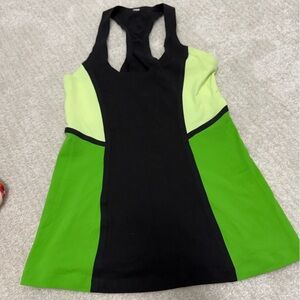 Lululemon Athletica Black and Green Tank Top